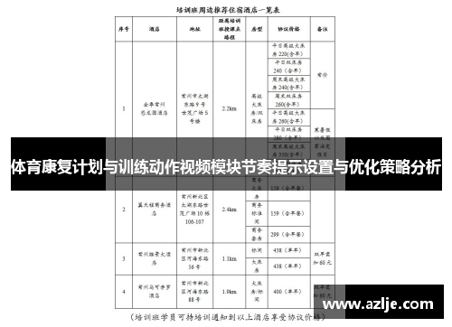 体育康复计划与训练动作视频模块节奏提示设置与优化策略分析